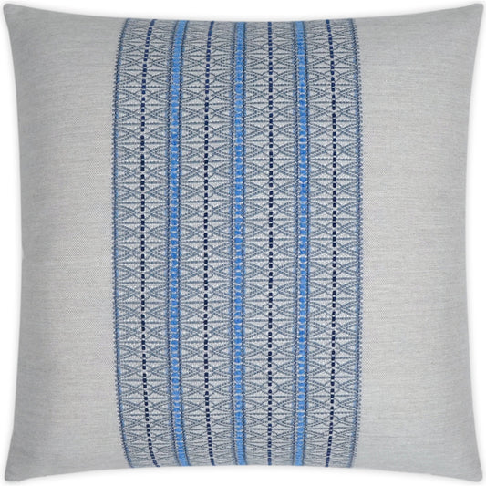003 SI-2028835 | Primary Silo | Vevi Pillow by DV Kap Home in sky. Made from 99.6% solution dyed acrylic, 0.4% solution dyed polyester in a modern style.