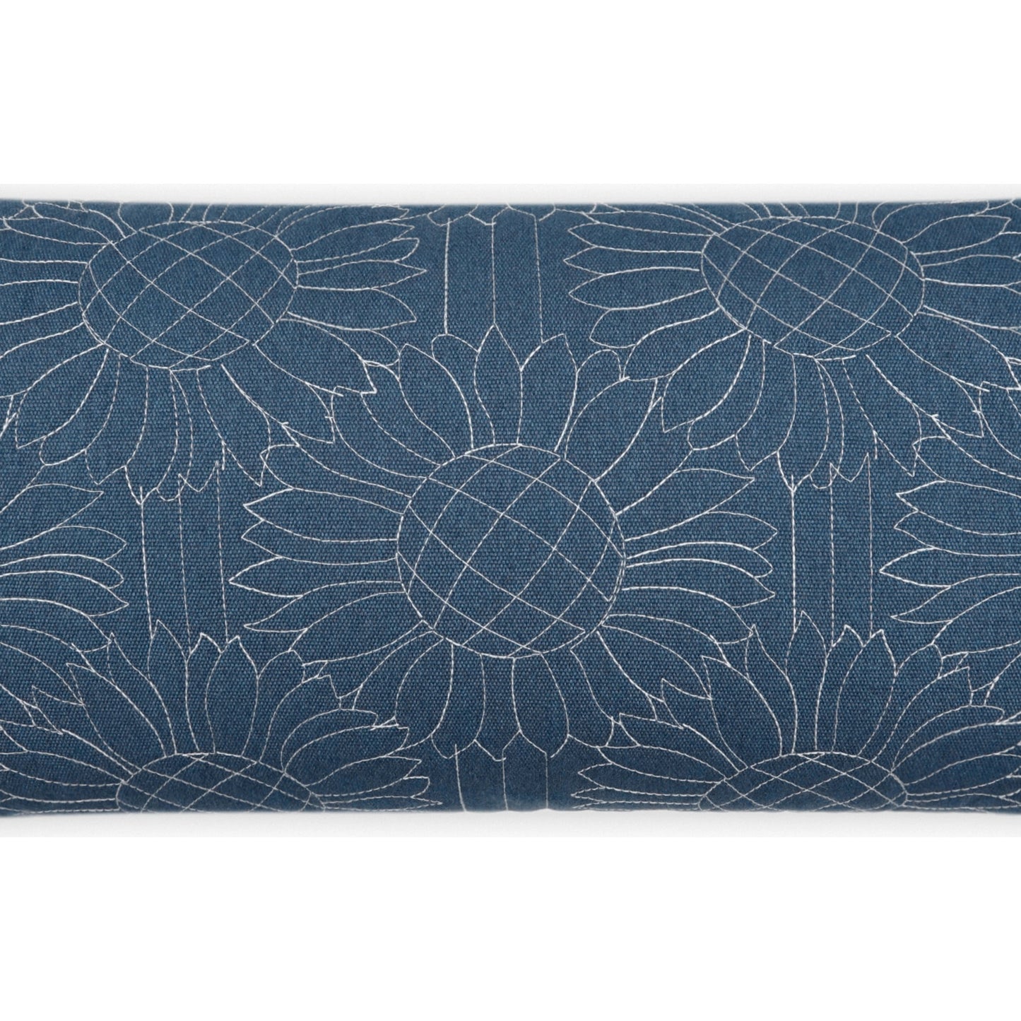 002 SI-2027884 | Closeup | Gerber Lumbar Pillow by DV Kap Home in blue. Made from 100 % solution dyed polyester in a modern style.