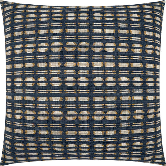 001 SI-2028023 | Primary Silo | Kaitobi Pillow by DV Kap Home in navy, brown. Made from 91.76% poly(uv), 8.24% pcrpoly(uv) in a modern style.