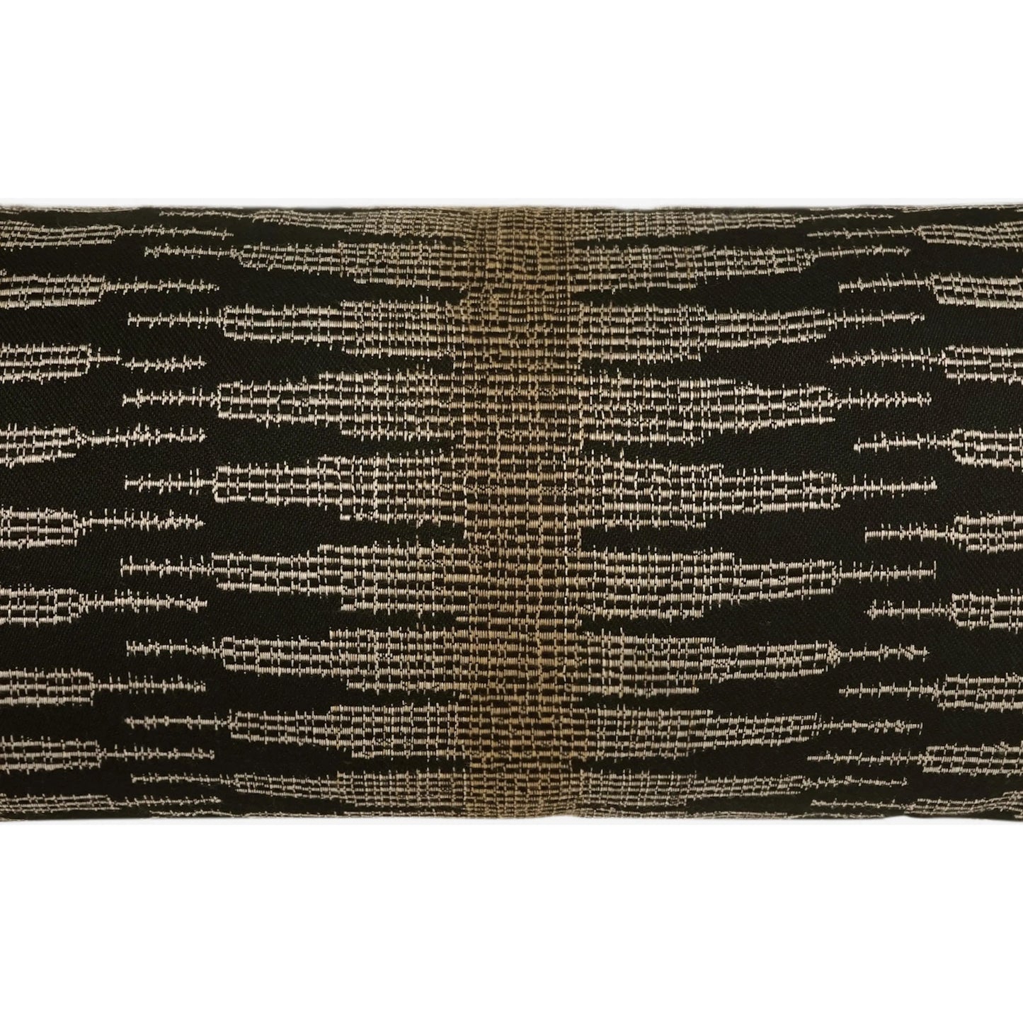001 SI-2514567 | Closeup | Salerno Lumbar Indoor/Outdoor Pillow by DV Kap Home in black. Made from 100% sunbrella® acrylic in a unique style.