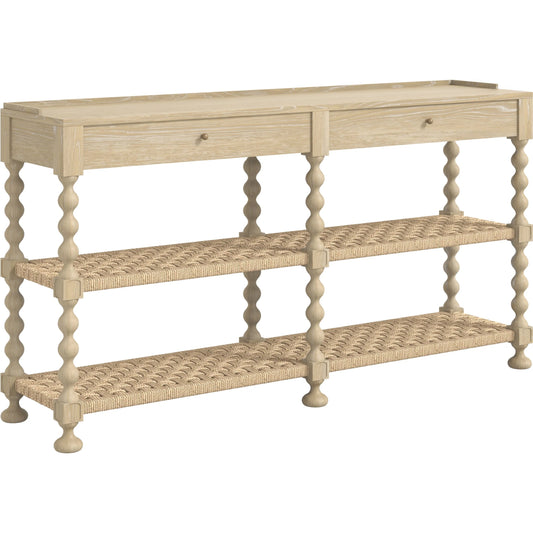 001 SI-2514180 | Primary Silo | Haven Console Table by A.R.T. Furniture in sun oak. Made from parawood solids, oak veneer in a transitional style.