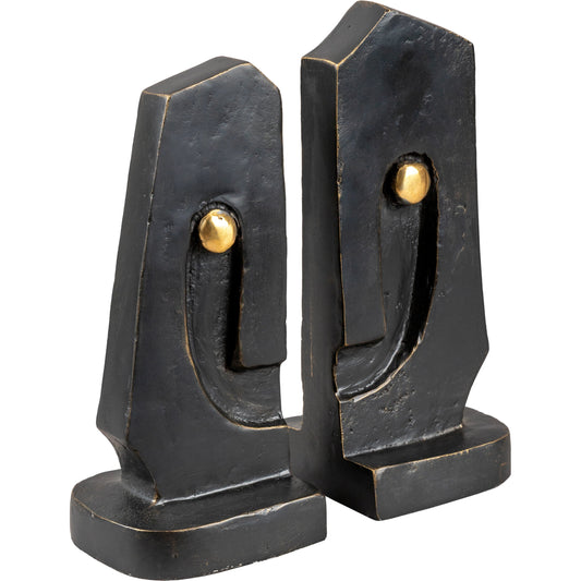 Celaeno Bookend - 532480 (Set of 2) by Surya in metallic bronze and antiqued. Made from main: metal, granite in a modern style.
