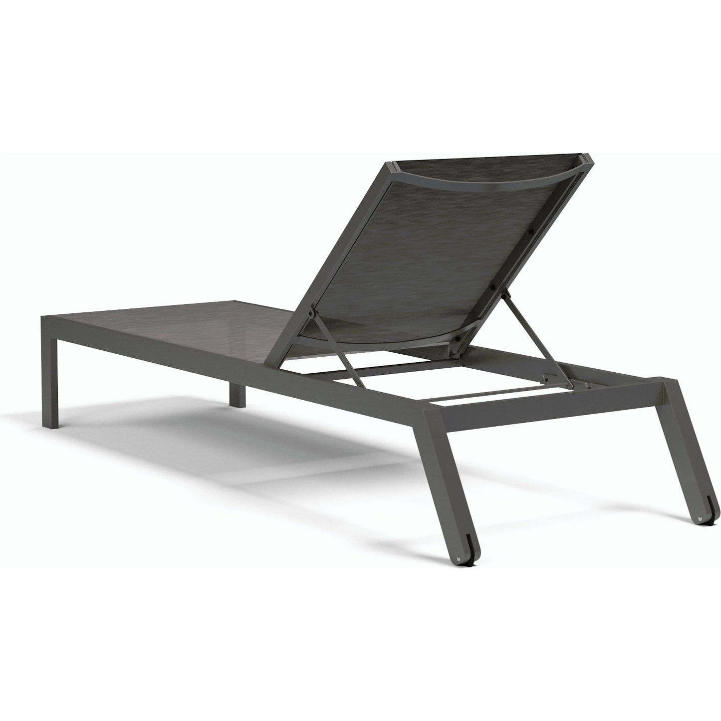 002 SI-2166675 | Additional Silo | Vegas Outdoor Stackable Chaise Lounge by Sunset West in graphite. Made from aluminum in a modern style.