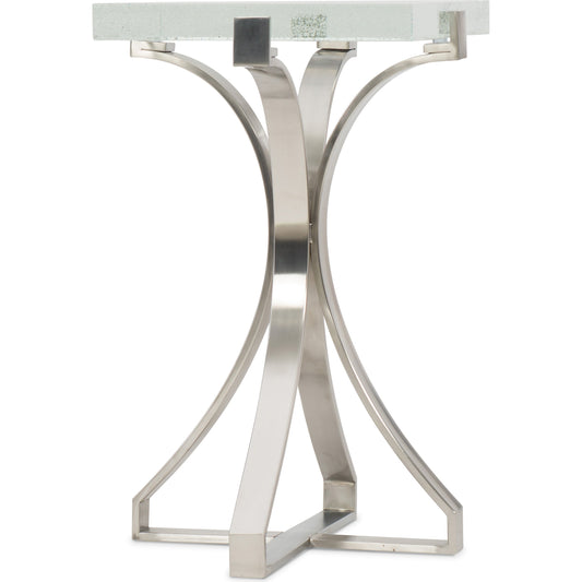 Bubble  Accent Table by Hooker Furniture in chrome. Made from bubble glass, stainless steel in a modern style.