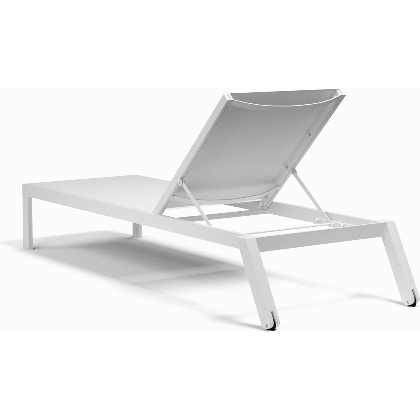 002 SI-2166664 | Additional Silo | Naples Outdoor Stackable Chaise Lounge by Sunset West in white. Made from aluminum in a modern style.