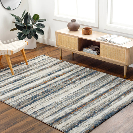 Osaka Rug - 492420 by Livabliss in gray, light beige, dark blue, denim, cream, brown. Made from face: 100% polyester, warp: 100% polyester in a unique style.