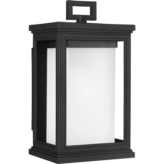 Roscoe Wall Lantern by Generation Lighting in textured black. Made from stonestrong in a traditional style.