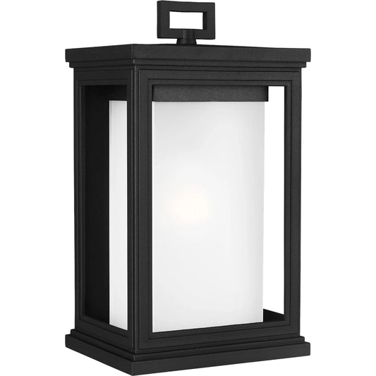 Roscoe Wall Lantern by Generation Lighting in textured black. Made from stonestrong in a traditional style.