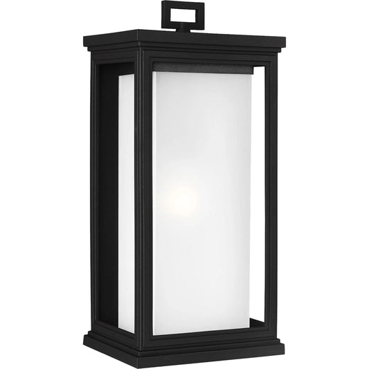 Roscoe Wall Lantern by Generation Lighting in textured black. Made from stonestrong in a traditional style.