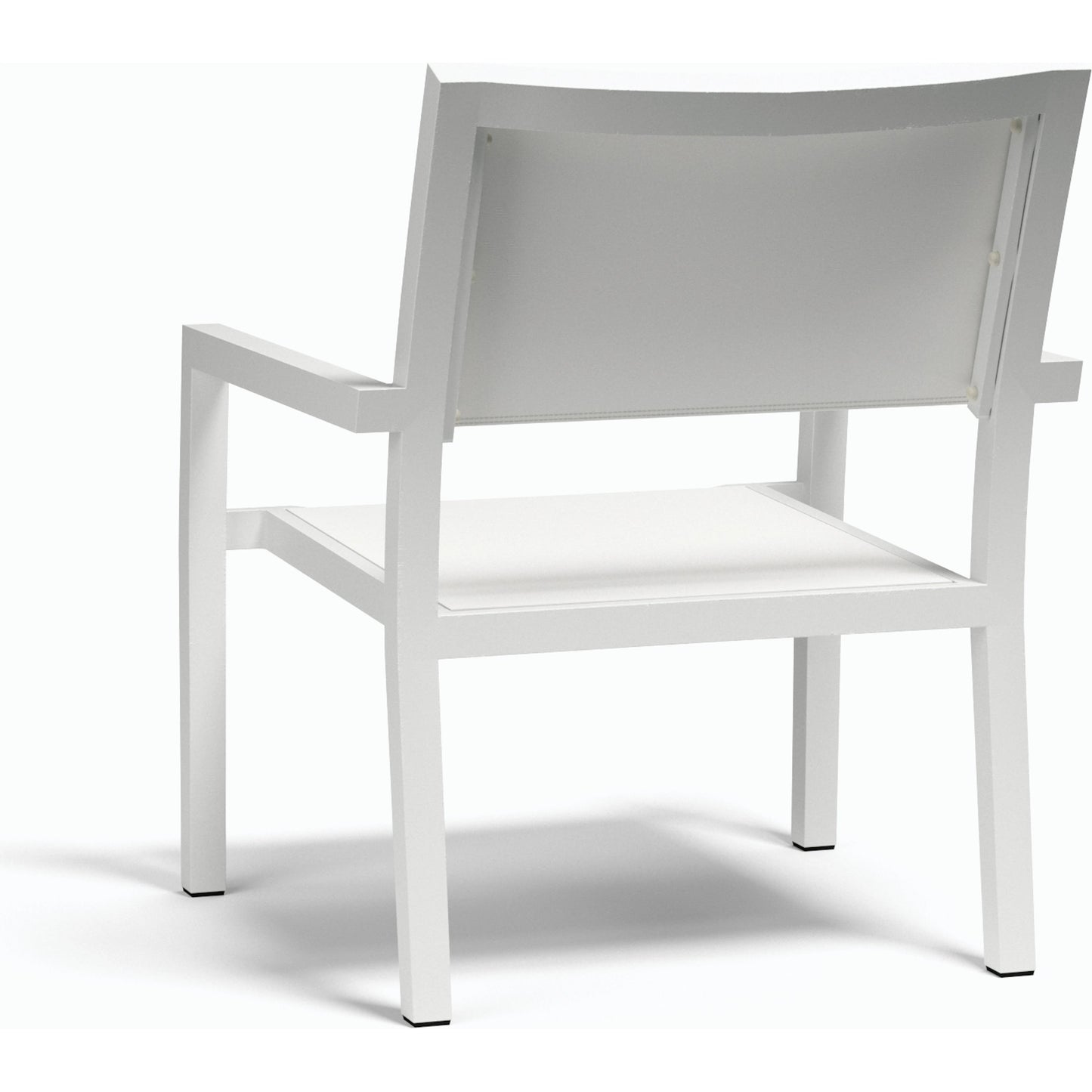 002 SI-2166660 | Additional Silo | Naples Outdoor Stackable Sling Club Chair by Sunset West in white. Made from aluminum in a modern style.