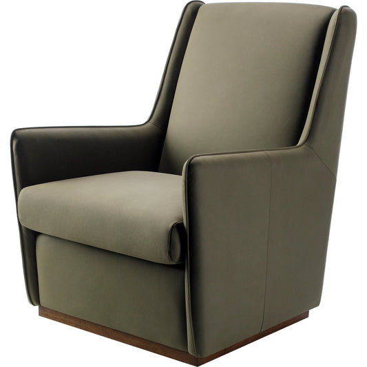 Olivier - 525743 by Surya in olive, dark brown and lacquered. Made from upholstery: leather, base: rubber wood, fill: 70% polyurethane foam, 30% mixed feather in a modern style.