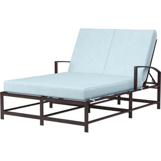 001 SI-2513958 | Primary Silo | La Jolla Outdoor Double Chaise by Sunset West in browns. Made from aluminum in a modern style.