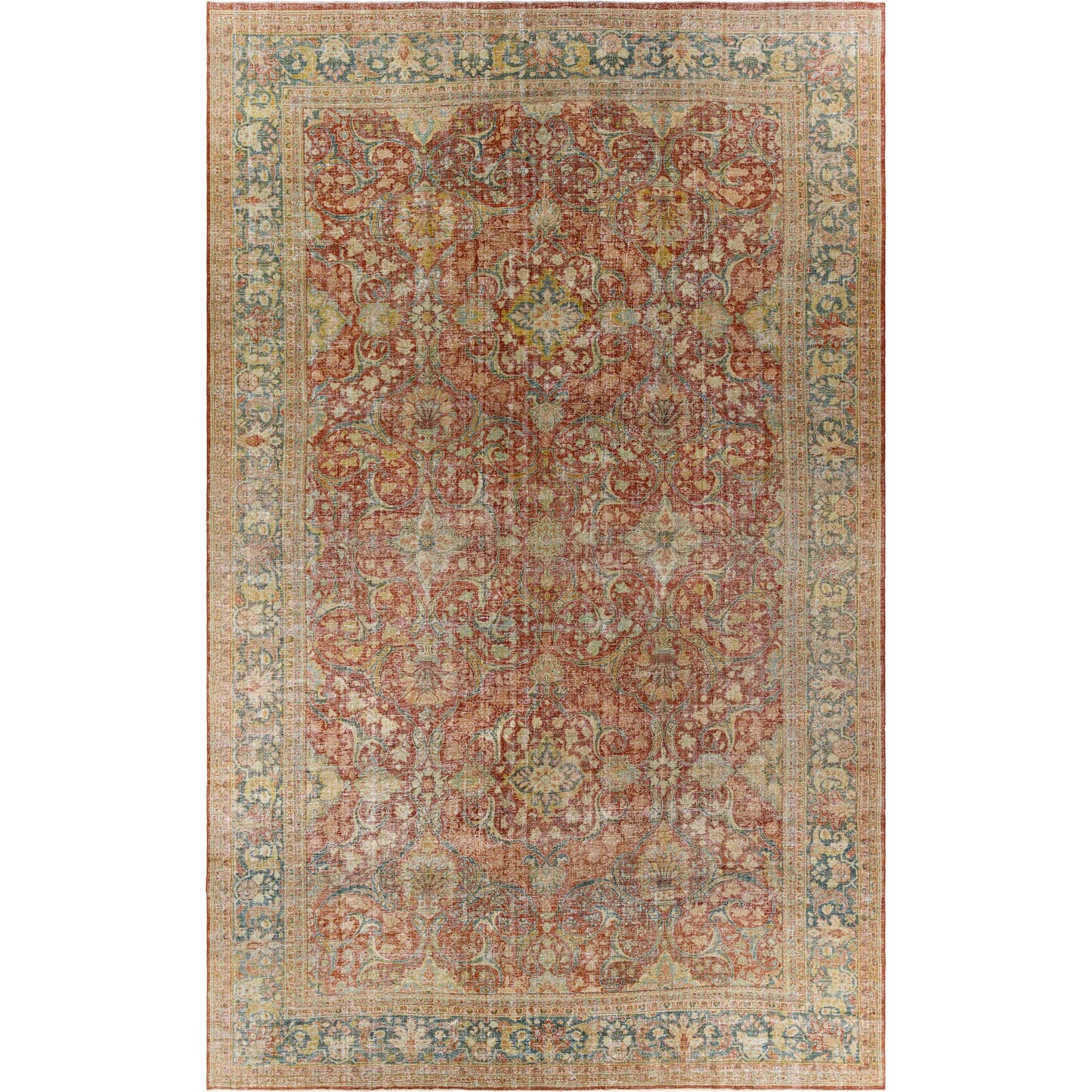 001 SI-2185611 | Primary Silo | Oak Rug 1548-113178 by Vivir x Surya in rust, sage, mustard, sky blue, cream. Made from wool in a modern style.