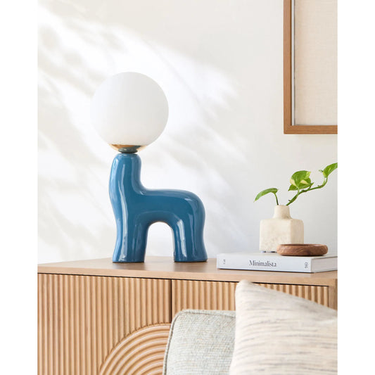 Opal Accent Table Lamp by Livabliss in glazed. Made from ceramic, glass in a eclectic & global style.