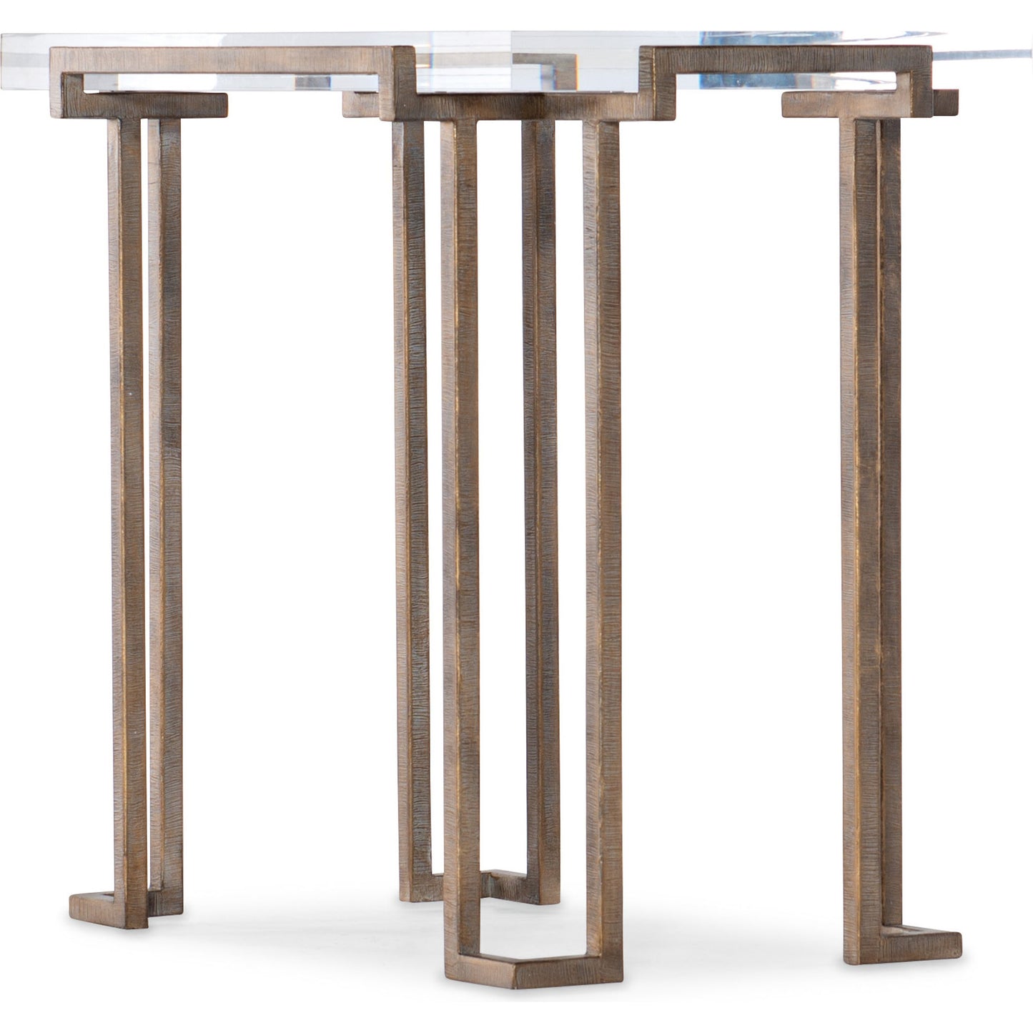 001 SI-1749213 | Primary Silo | Grove End Table by Hooker Furniture in antique brass. Made from acrylic, iron in a modern style.