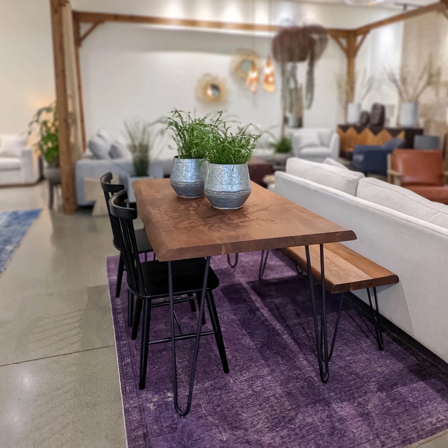 010 SI-2325165 | Lifestyle | Organic Dining Table by LH Imports in matte brown and brown - acrylic matte, black pc. Made from acacia, iron in a unique style.