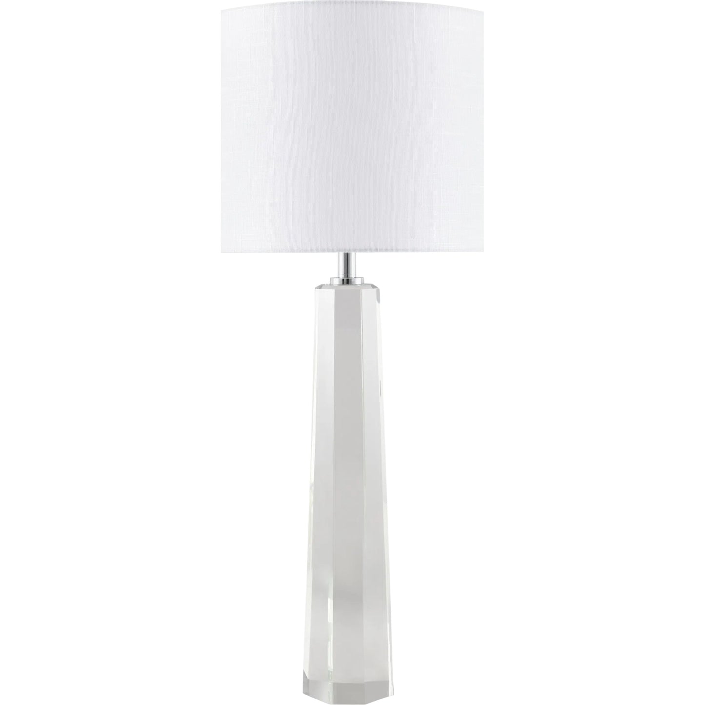 001 SI-2459988 | Primary Silo | Orrefor Accent Floor Lamp by Surya in white, clear, metallic nickel and natural, translucent. Made from crystal, linen, polyester in a unique style.