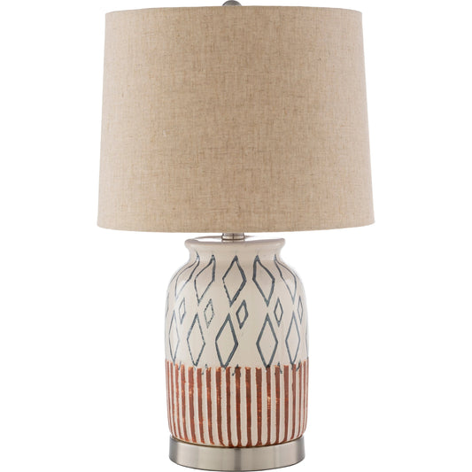 Osborne - 23767 by Livabliss in multi and beige, white, burnt orange, denim. Made from linen, ceramic, metal in a eclectic & global style.