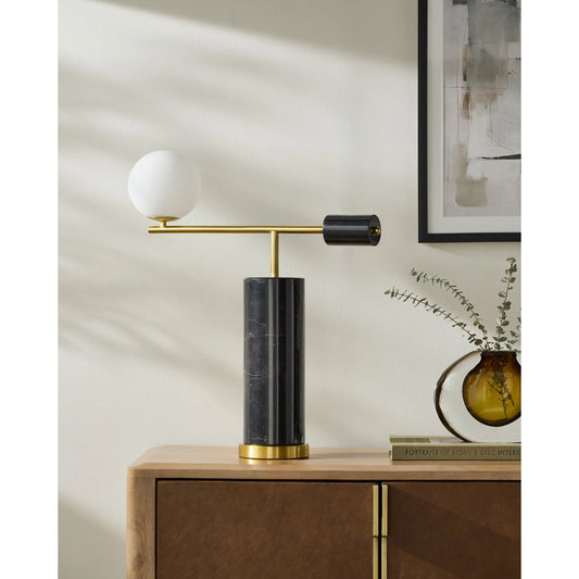 Oslin Accent Table Lamp by Surya. Made from marble, iron, glass in a modern style.