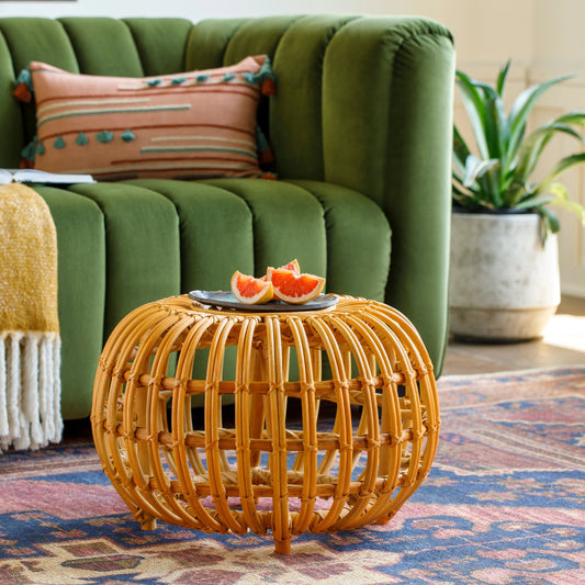 Odyssey - 29296 by Livabliss in brown and lacqueredlacquered. Made from top: rattan, base: rattan in a coastal style.