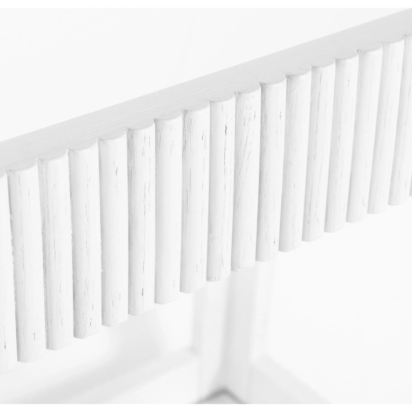 005 SI-2018978 | Closeup | Otis Fluted Bar Cart by Worlds Away in white washed oak. Made from unique in a modern style.