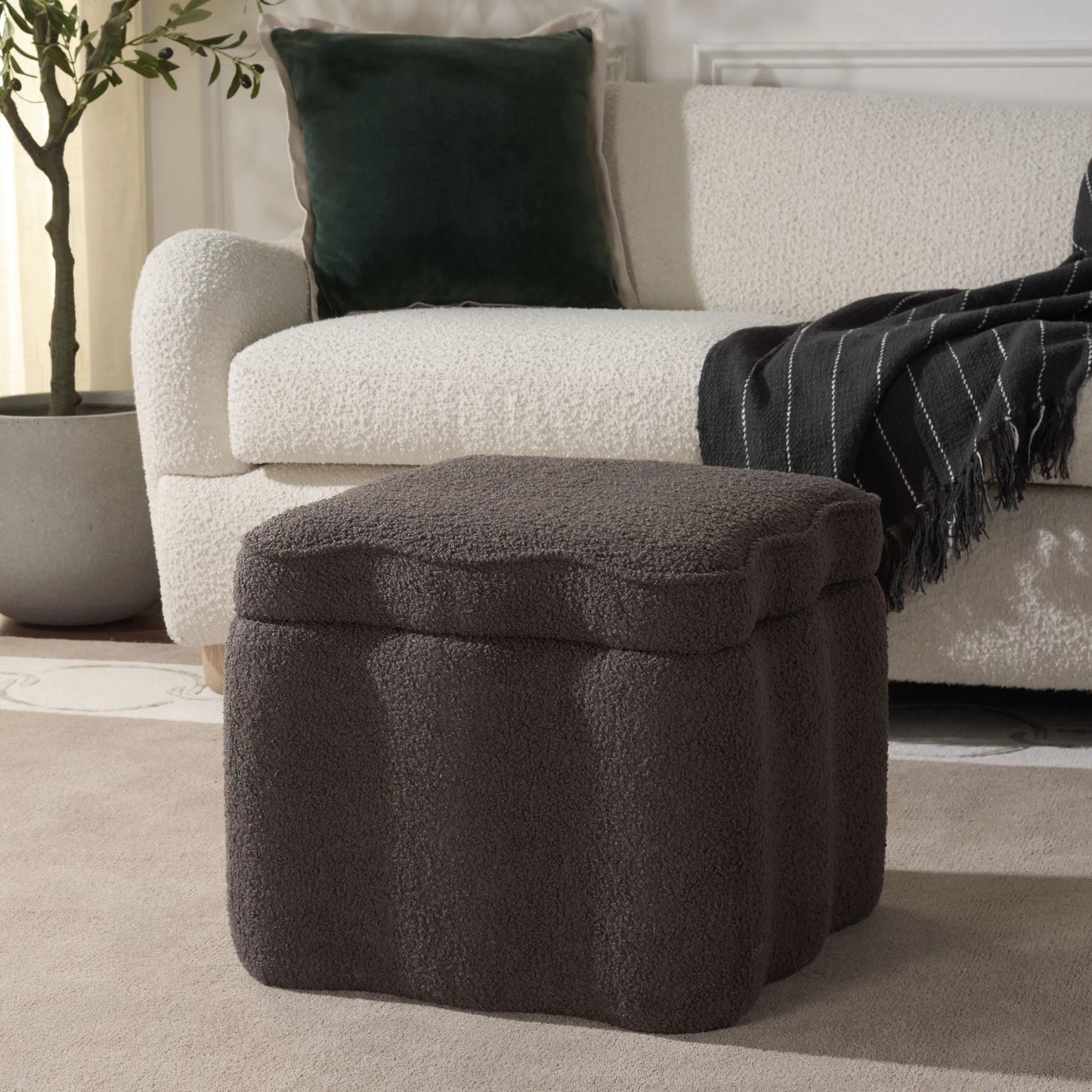 019 SI-2629994 | Lifestyle | Okmulgee Square Storage Ottoman by HedgeApple Essentials. Made from plywood, 100% polyester, foam in a unique style.