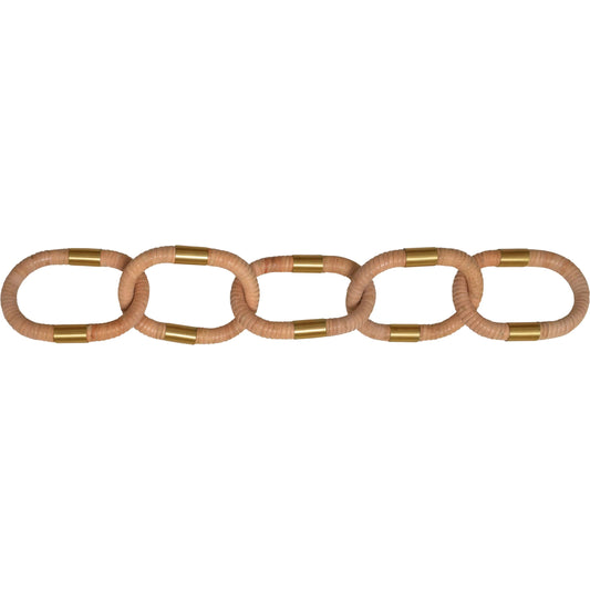 001 SI-2252784 | Primary Silo | Otto Oval Natural Rattan Decorative Chain by Worlds Away in rattan, brass. Made from rattan, metal in a modern style.