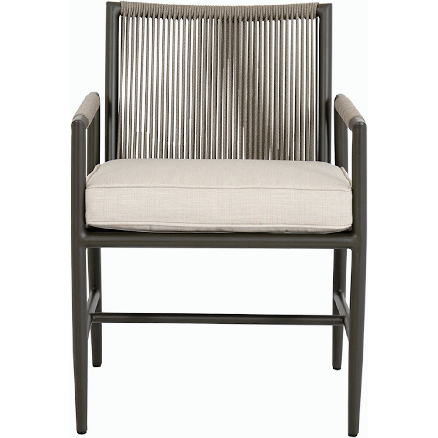 003 SI-2167094 | Additional Silo | Pietra Outdoor Armless Dining Chair by Sunset West in graphite. Made from olefin rope in a modern style.