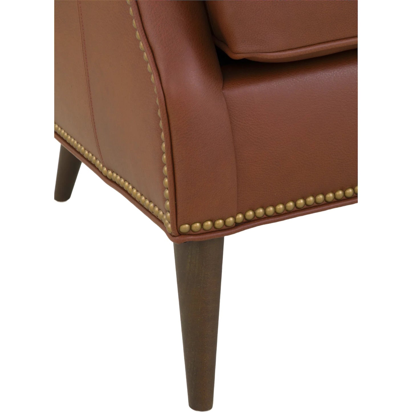 005 SI-2636187 | Closeup | Arnold Tufted Lounge Chair by Fairfield Chair in brown and sycamore. Made from beech solids in a unique style.
