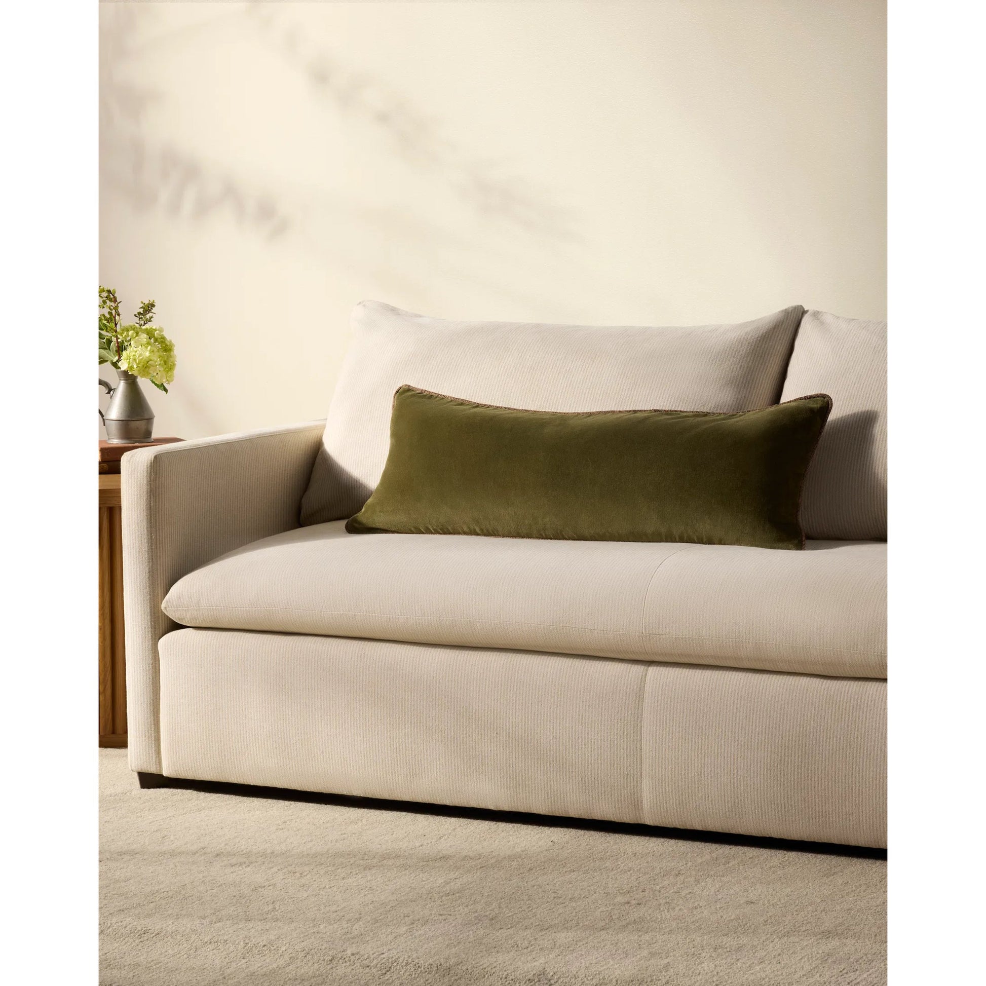 PCJ0020 13" x 35"  Pillow by Chris Loves Julia x Loloi in dark green. Made from 100% cotton in a modern style.