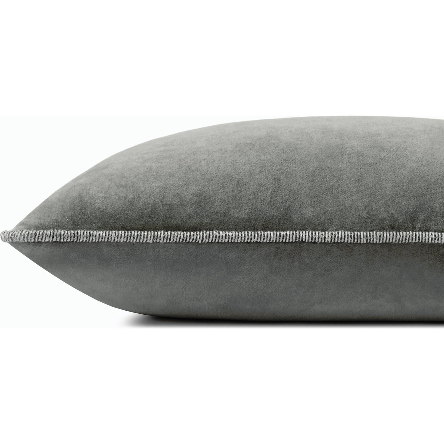 002 SI-2159836,SI-2159843 | Closeup | PCJ0020 12" x 27"  Pillow by Chris Loves Julia x Loloi in grey. Made from 100% cotton in a modern style.