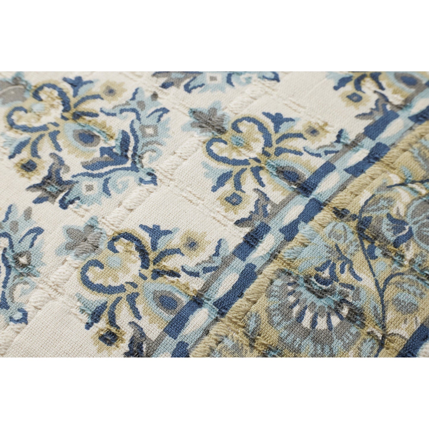 003 SI-2156853,SI-2156854 | Closeup | PLL0114 Pillow by Loloi in blue, multi. Made from 100% cotton in a modern style.