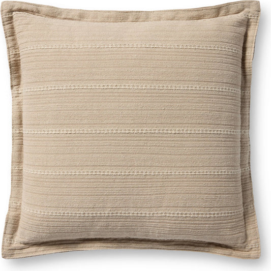 PCJ0023 Natural Pillow by Chris Loves Julia x Loloi in natural. Made from 100% cotton in a transitional style.