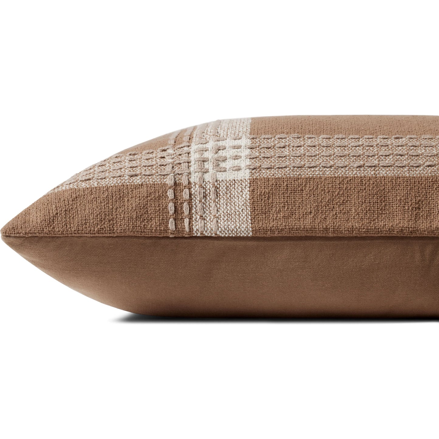 002 SI-2352077,SI-2352079 | Closeup | PJS0016 Rust Pillow by Jean Stoffer x Loloi in rust, multi. Made from cotton, polyester in a unique style.