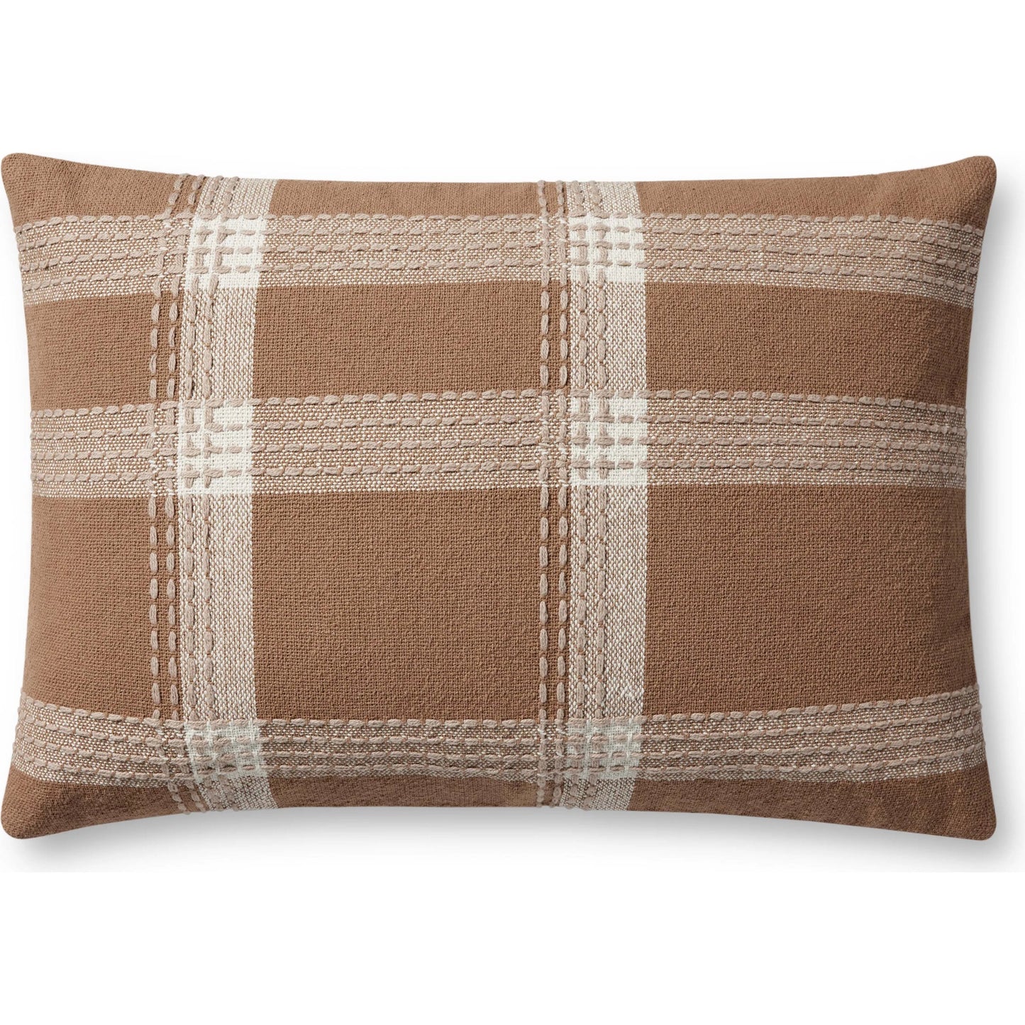 001 SI-2352077,SI-2352079 | Primary Silo | PJS0016 Rust Pillow by Jean Stoffer x Loloi in rust, multi. Made from cotton, polyester in a unique style.