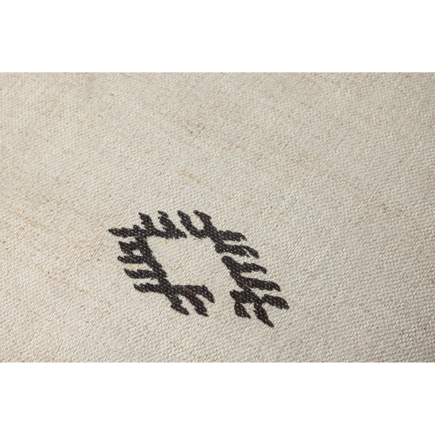 004 SI-2260043 | Closeup | LPF0042 Pouf by Loloi in ivory, brown. Made from polyester, cotton in a rustic style.