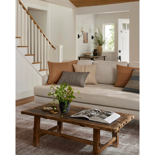 PAR0020 Pillow by Angela Rose x Loloi in terracotta. Made from polyester / cotton in a modern style.