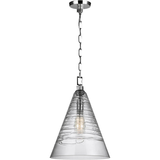 Elmore Conical Pendant by Generation Lighting in burnished brass. Made from steel in a modern style.
