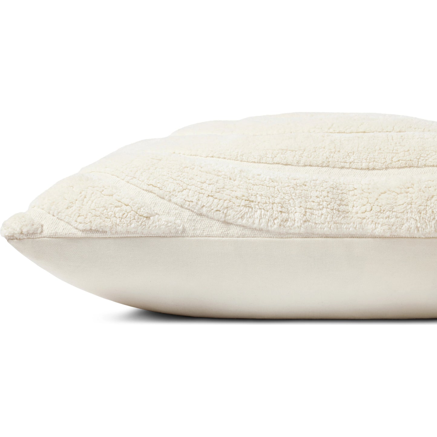 002 SI-2156843,SI-2156844 | Closeup | PLL0110 Pillow by Loloi in ivory. Made from cotton / polyester / rayon in a modern style.