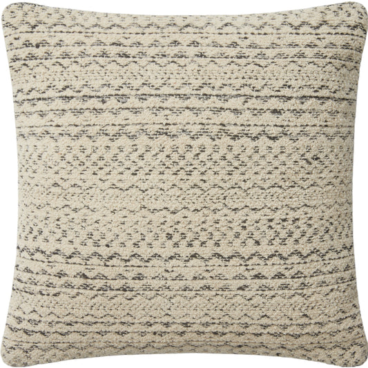 Gloaming PAR0009 Pillow by Angela Rose x Loloi in charcoal, ivory. Made from cotton / polyester in a unique style.