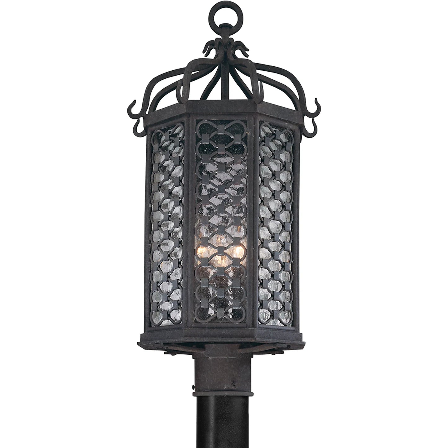 002 SI-2072806 | Primary Silo | Los Olivos Post Lantern by Troy in old iron. Made from hand forged iron in a traditional style.