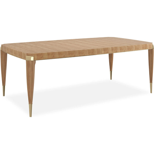 021 SI-2250450 | Primary Silo | All Trimmed Out Dining Table by Caracole in toasted sycamore, whisper of gold. Made from birch, figured sycamore in a transitional style.