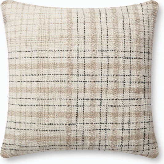 PCJ0013 Pillow by Chris Loves Julia x Loloi in beige, black. Made from cotton, polyester in a modern style.
