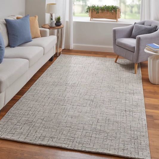 Belfort Transitional Solid Rug - 8667F by Feizy in ivory, gray, taupe. Made from wool in a unique style.