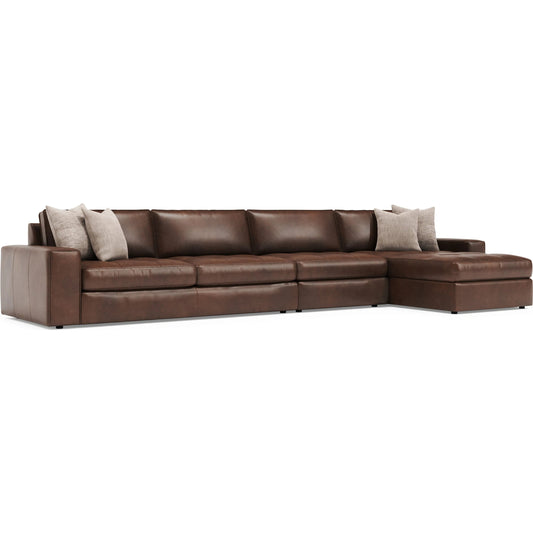 001 SI-2539282 | Primary Silo | Nest 3-PIECE Leather Sectional by Bernhardt in brown. Made from leather in a unique style.