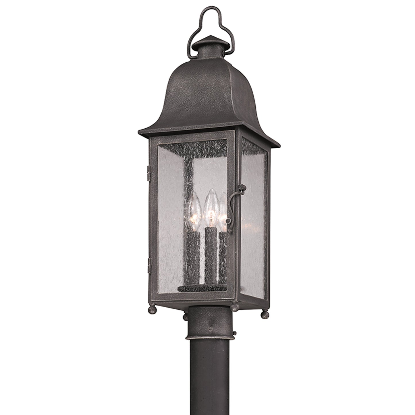 002 SI-2072798 | Additional Silo | Larchmont Post Lantern by Troy in aged pewter. Made from hand forged iron in a traditional style.