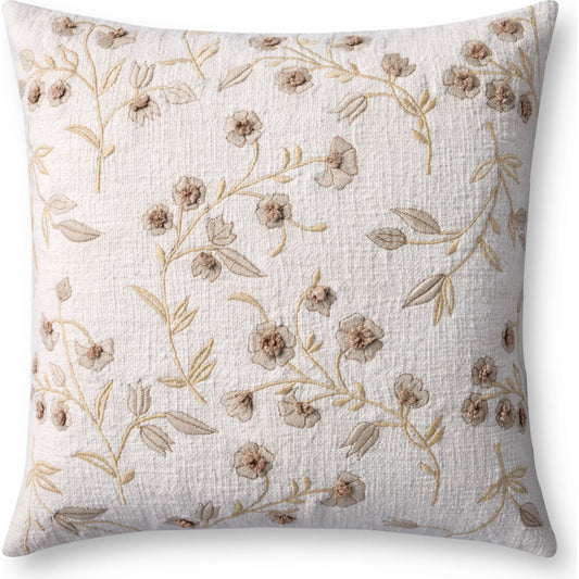 PLL0140 Pillow by Loloi in natural. Made from cotton, polyester in a traditional style.