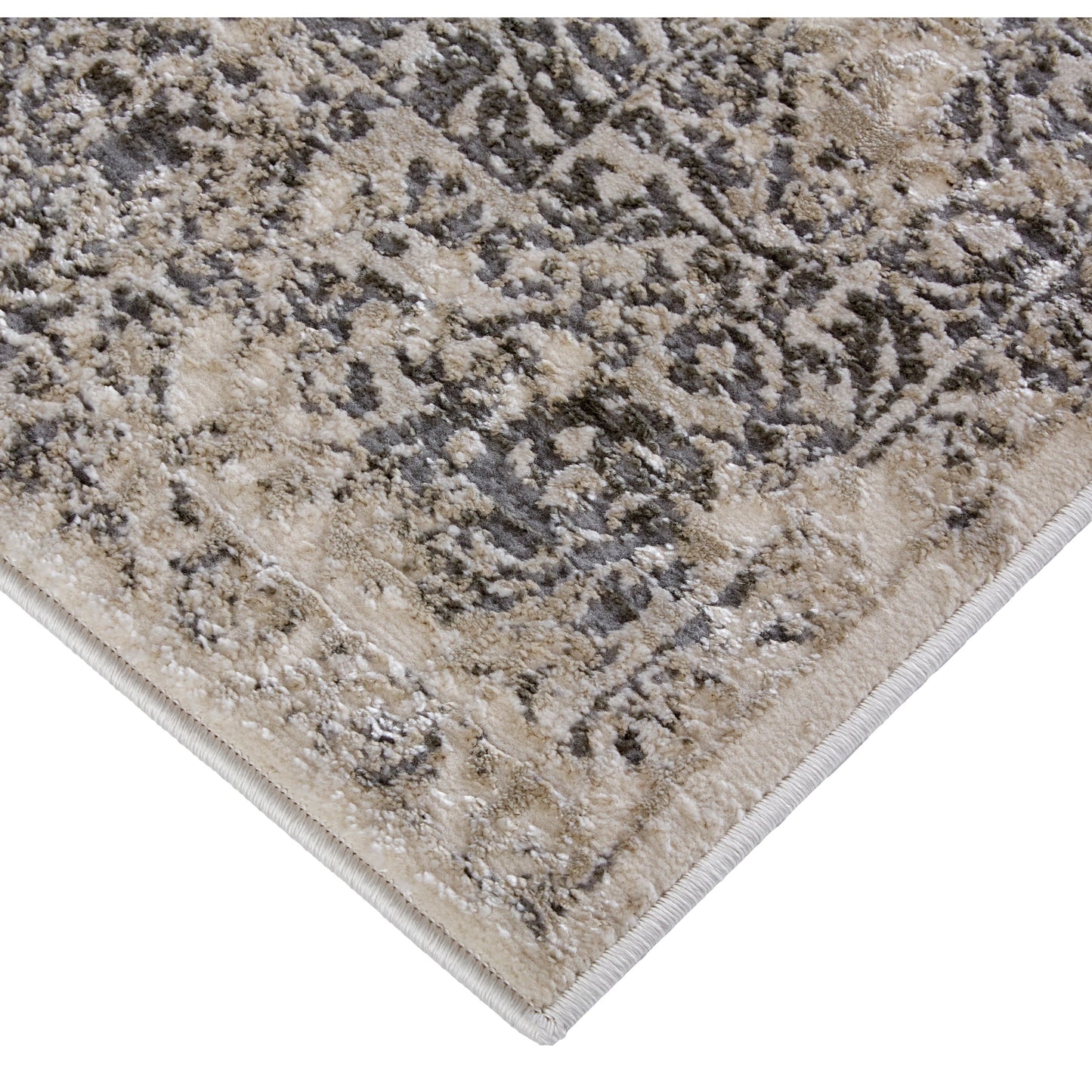 007 SI-1752023,SI-1752024,SI-1752025,SI-1752026,SI-1752027 | Closeup | Prasad Rug - 3682F by Feizy in ivory, gray, black. Made from polypropylene, polyester in a unique style.