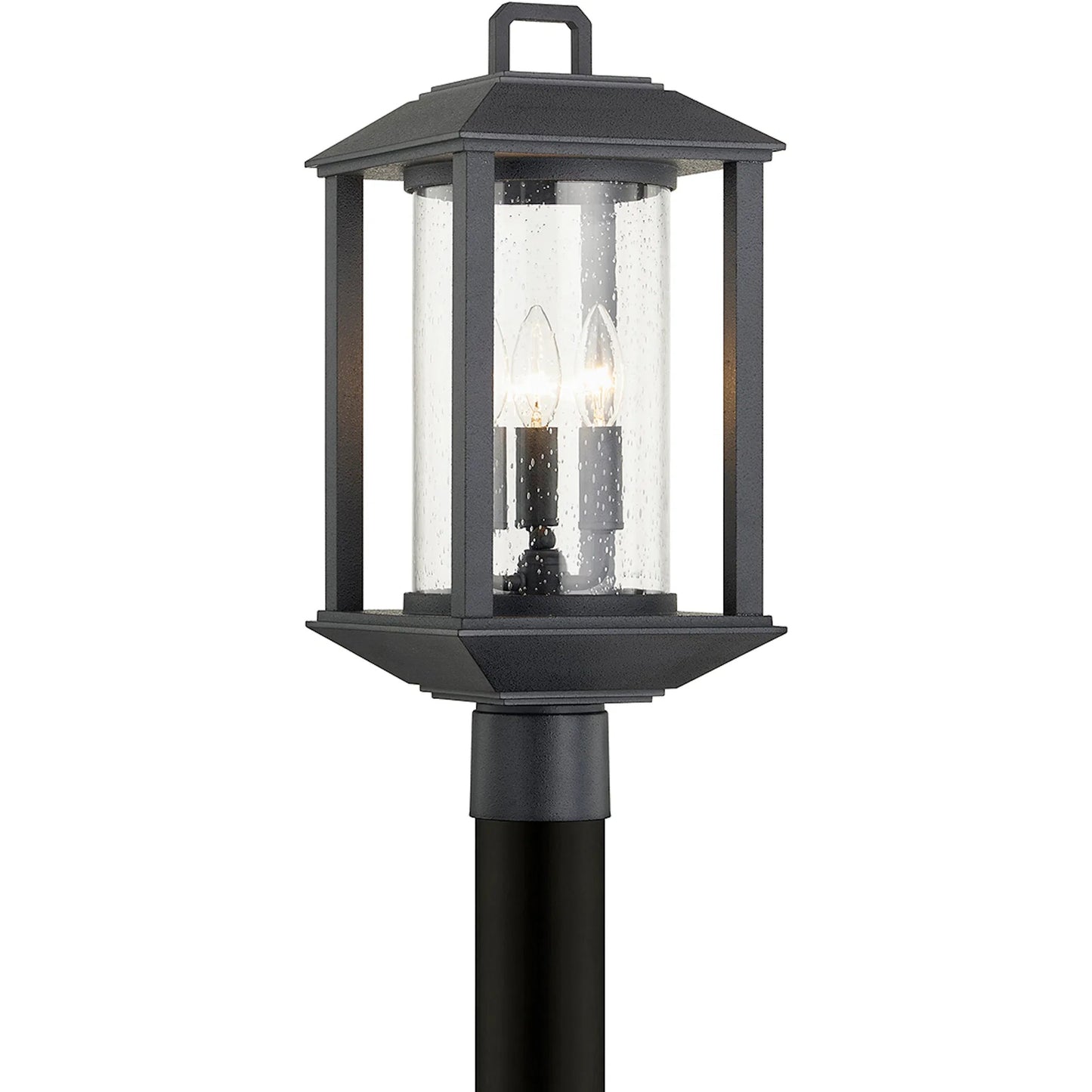 001 SI-2072829 | Primary Silo | McCarthy Post Lantern by Troy in weathered graphite. Made from hand crafted aluminum in a transitional style.