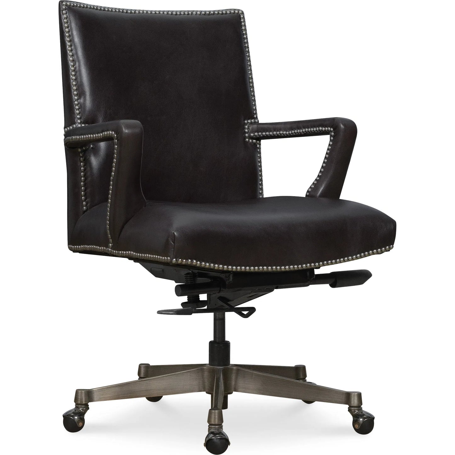 001 SI-2354031 | Primary Silo | Phoenix Executive Swivel Tilt Chair by Hooker Furniture in graphite. Made from leather in a unique style.